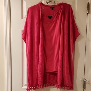 Talbots Vibrant Pink Two Piece Set Women's Size 2X
